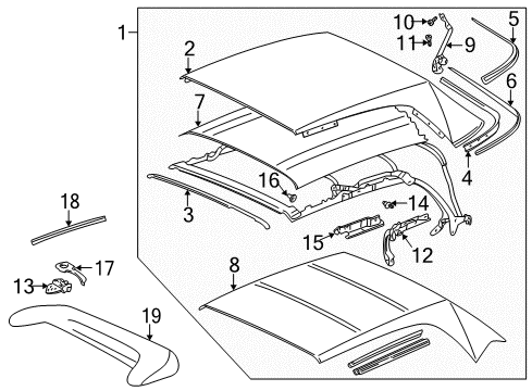 1999 Volkswagen Cabrio Top Cover & Components