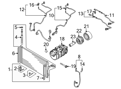 2007 Volkswagen Touareg A/C Condenser, Compressor & Lines Diagram 5