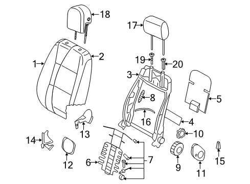 2009 Volkswagen GTI Adjust Knob Diagram for 1K0-881-671-G-82V