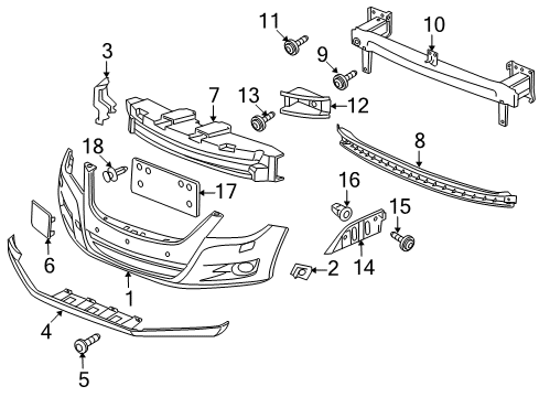 2010 Volkswagen Tiguan Front Bumper Diagram 2