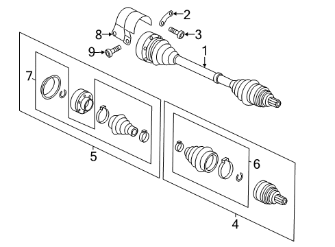 2016 Volkswagen Beetle Inner CV Joint Diagram for 5C0-498-103-A