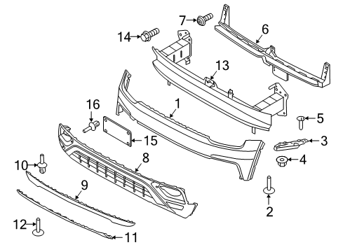 2018 Volkswagen Atlas Front Bumper