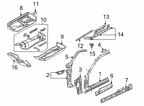2004 Volkswagen Golf Windshield Pillar Diagram for 1J0-809-438-E