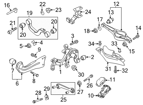 2017 Volkswagen Jetta Rear Suspension Components, Lower Control Arm, Upper Control Arm, Stabilizer Bar