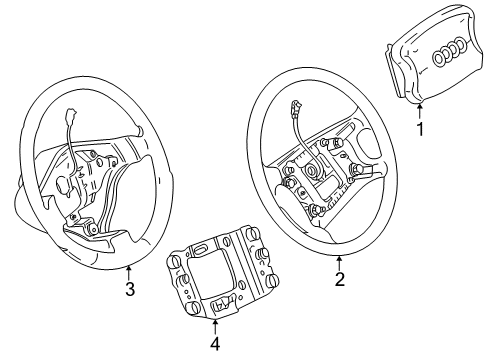1999 Volkswagen Passat Steering Column & Wheel, Steering Gear & Linkage, Shroud, Switches & Levers