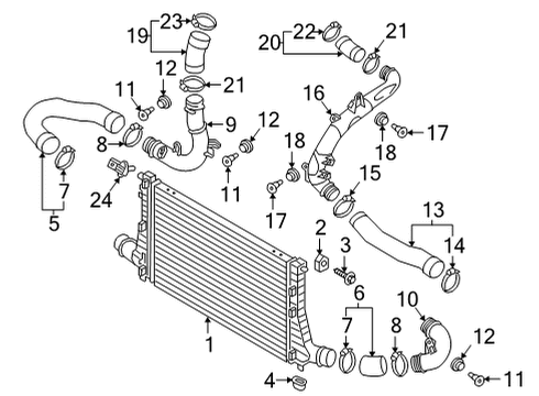 2020 Volkswagen Atlas Cross Sport Intercooler Hose Diagram for 5Q0-145-828-A