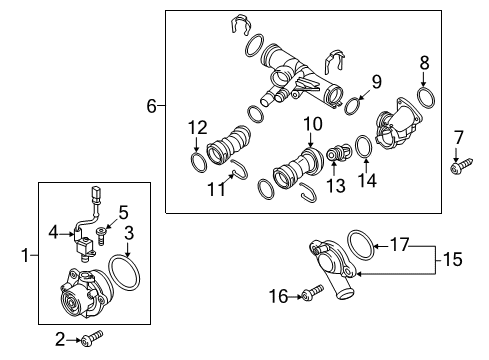 2015 Volkswagen Passat Thermostat Unit Seal Diagram for 04L-121-119-B