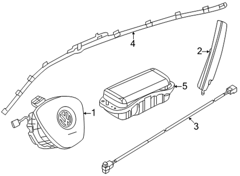 2022 Volkswagen Atlas Cross Sport Air Bag Components