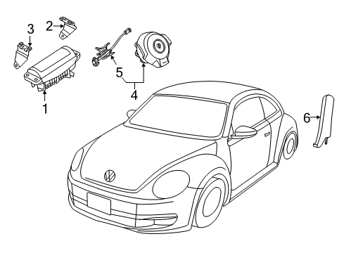 2012 Volkswagen Beetle Control Module Diagram for 5C0-959-655-E-0B3