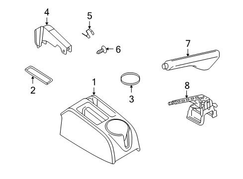 2008 Volkswagen Rabbit Front Console, Rear Console Diagram 3