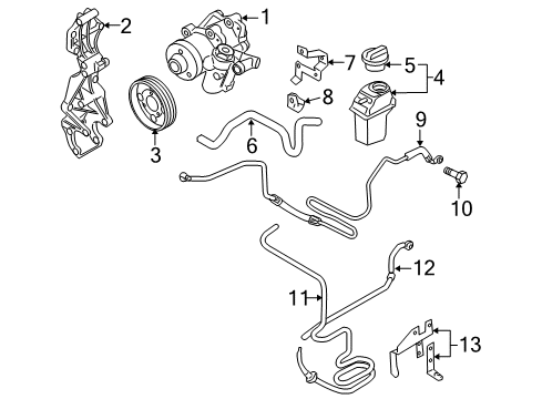 2007 Volkswagen Beetle P/S Pump & Hoses, Steering Gear & Linkage
