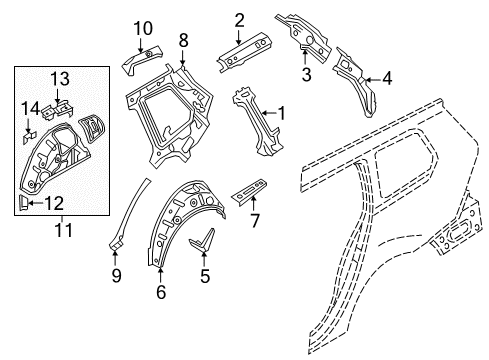 2019 Volkswagen Golf Alltrack Inner Structure - Quarter Panel