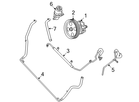 2009 Volkswagen Routan P/S Pump & Hoses, Steering Gear & Linkage