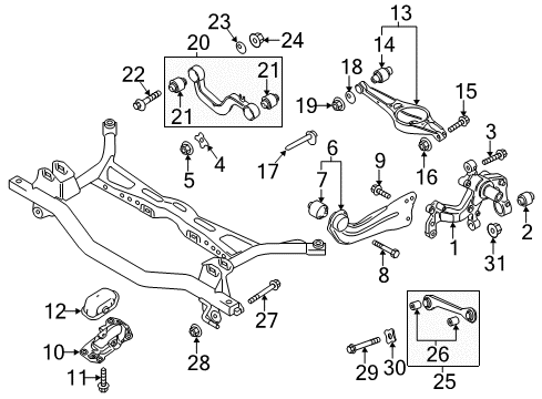 2018 Volkswagen Beetle Rear Suspension Components, Lower Control Arm, Stabilizer Bar Diagram 4