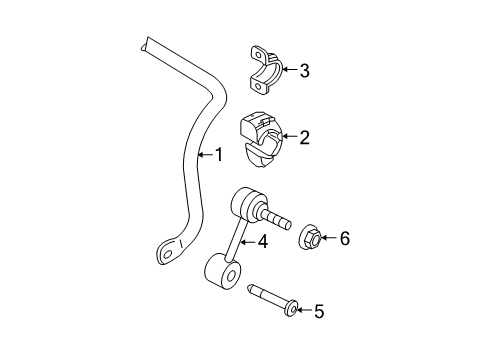 2010 Volkswagen Passat Rear Suspension Components, Stabilizer Bar Diagram 3