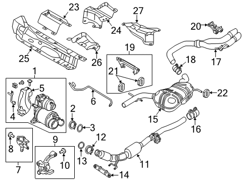 2015 Volkswagen Beetle Muffler Clamp Diagram for 1K0-253-141-S