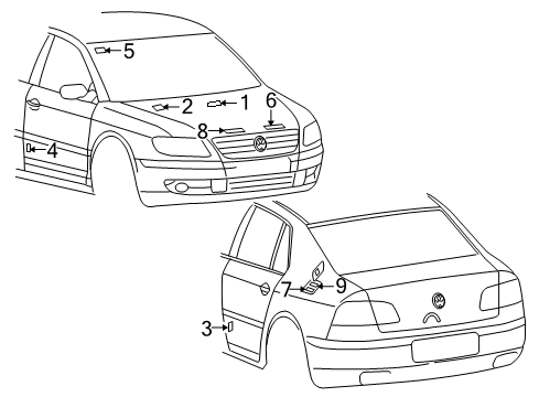 2005 Volkswagen Phaeton Information Labels