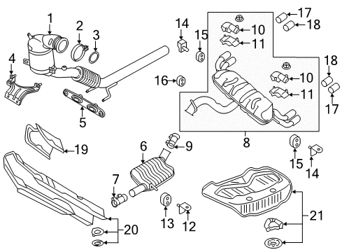 2016 Volkswagen Golf R Tailpipe Extension Diagram for 5G0-253-825-D