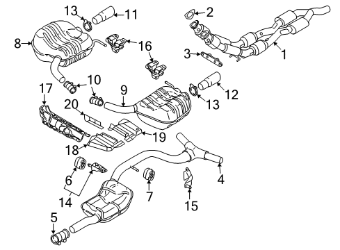 2011 Volkswagen CC Heat Shield Diagram for 3C8-825-716-A