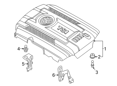 2018 Volkswagen Beetle Engine Appearance Cover Diagram 1