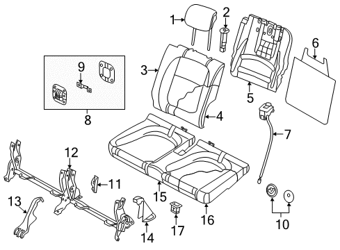 2016 Volkswagen Beetle Rear Seat Components