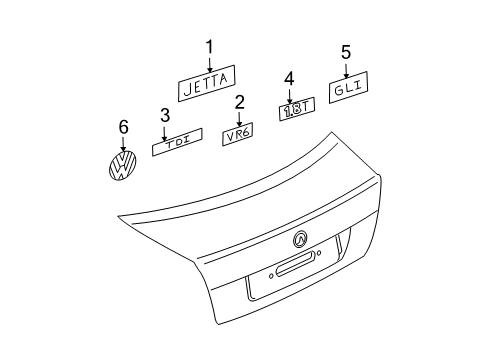 2002 Volkswagen Jetta Exterior Trim - Trunk Lid