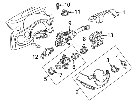 2016 Volkswagen Beetle Shroud, Switches & Levers