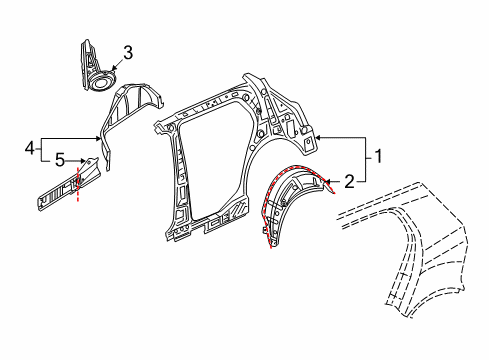 2014 Volkswagen GTI Inner Structure - Quarter Panel