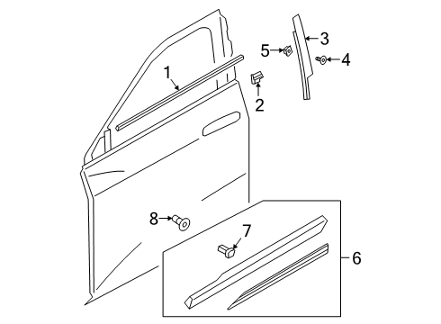 Wheel Opening Molding Retainer Diagram for 8R0-853-909-A