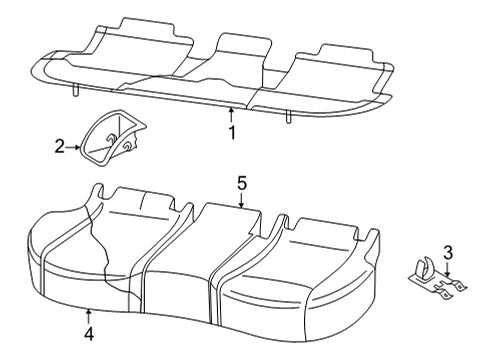 2022 Volkswagen Taos Rear Seat Components Diagram 3
