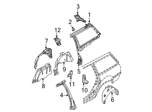 2002 Volkswagen Passat Inner Structure - Quarter Panel