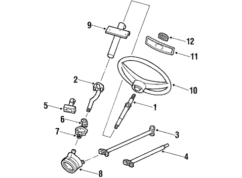 1986 Volkswagen Vanagon Steering Wheel Diagram for 255-419-651-D-01C