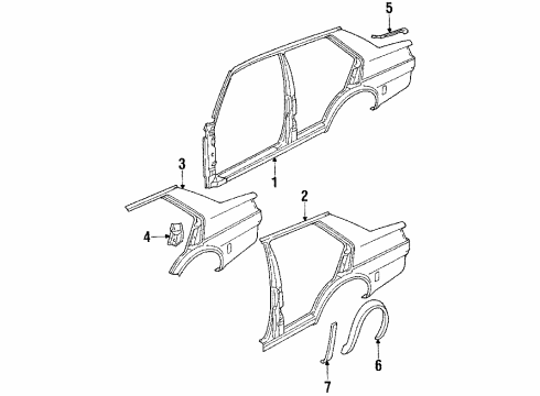 1992 Volkswagen Jetta Quarter Panel & Components