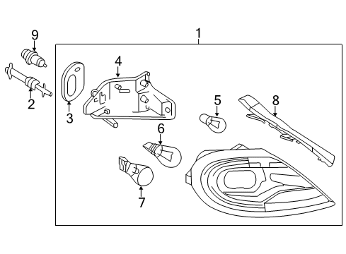 2018 Volkswagen Beetle Tail Lamp Assembly Diagram for 5C5-945-095-R