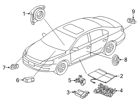 2017 Volkswagen Jetta Air Bag Components
