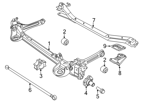 2011 Volkswagen Jetta Rear Suspension Components, Lower Control Arm, Upper Control Arm, Stabilizer Bar