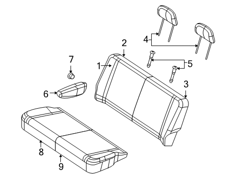 2009 Volkswagen Routan Second Row Seats