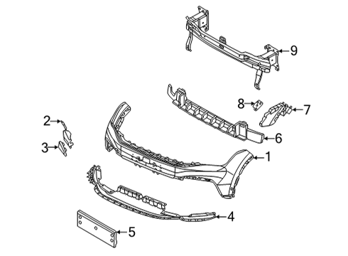 2022 Volkswagen Tiguan Bumper & Components - Front Diagram 2