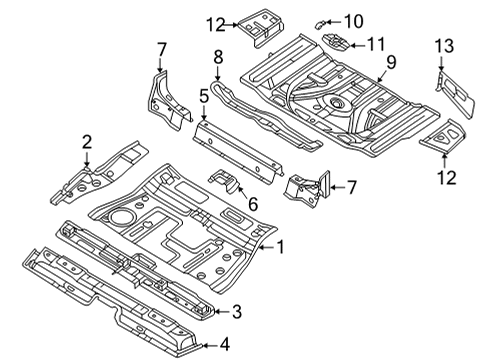 2022 Volkswagen Atlas Cross Sport Rear Floor & Rails