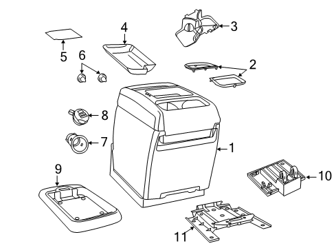 2012 Volkswagen Routan Center Console