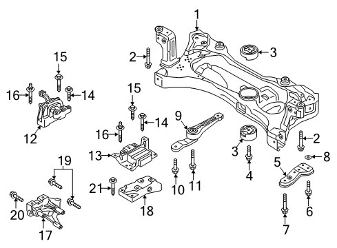 2015 Volkswagen Golf Motor Mount Stud Diagram for N-107-707-01