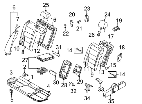 2006 Volkswagen Rabbit Rear Seat Components