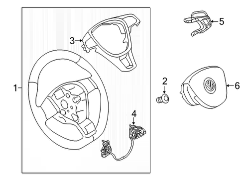 2021 Volkswagen Golf Steering Wheel Diagram for 5GM-419-091-DQ-UFY