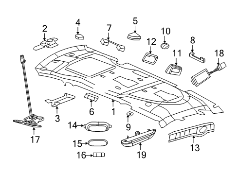 2012 Volkswagen Routan Interior Lamp Diagram for 7B0-945-105-A