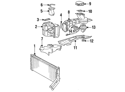 1999 Volkswagen Jetta A/C Evaporator & Heater Components