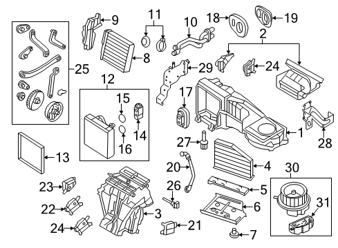 2012 Volkswagen Eos Heater Core & Control Valve
