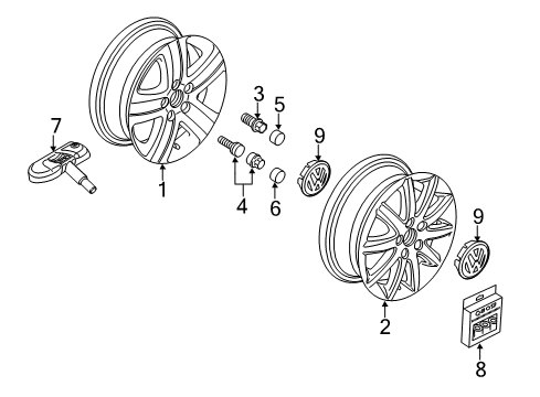2013 Volkswagen Jetta Wheels, Covers & Trim