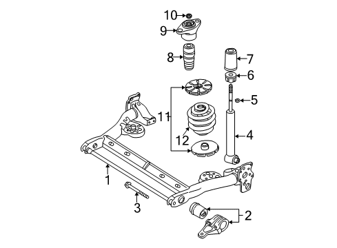 2002 Volkswagen Passat Rear Suspension Components, Lower Control Arm, Upper Control Arm, Stabilizer Bar