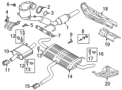 2022 Volkswagen Atlas Cross Sport Muffler Diagram for 3QF-253-409-F
