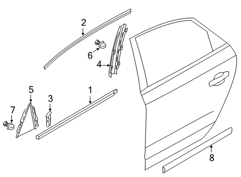 2019 Volkswagen Passat Exterior Trim - Rear Door